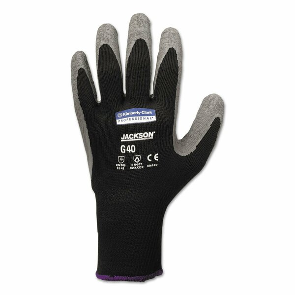 Kleenguard G40 Latex Coated Gloves, 270 mm Length, 11 X-Large, Poly/Cotton, Gray/Black, Pair, 12PK KCC 97274